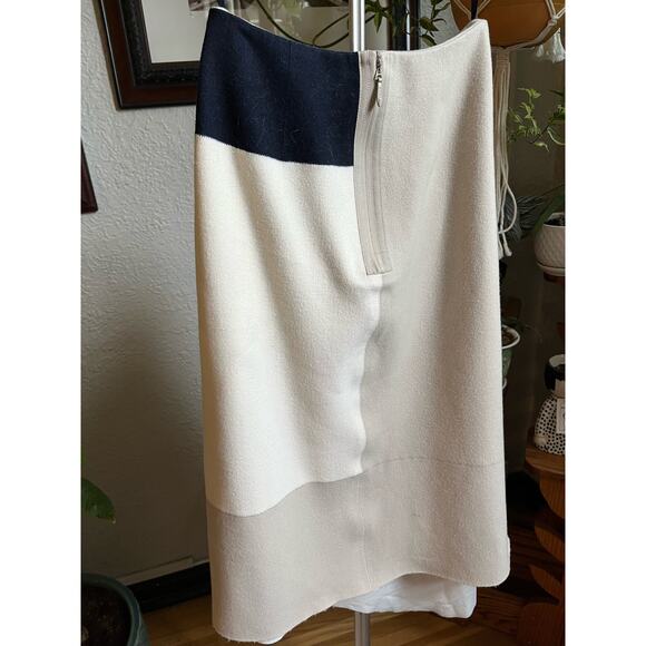 Tibi Colorblock Asymmetrical Wool Skirt - Picture 3 of 4